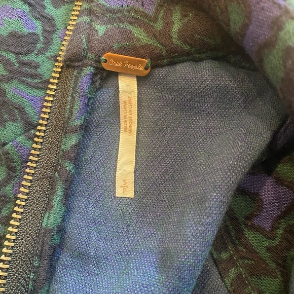 FREE PEOPLE Amelia Blue Combo Print Knit Mini Dress Size S - Picture 2 of 6